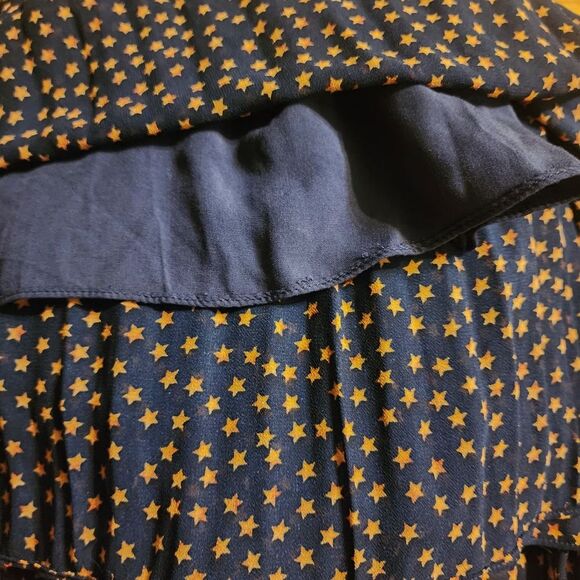 Anthropologie Lucia Navy Star Dot Pleated Dress | US 6 | Feminine Lined Y2K - Picture 14 of 14